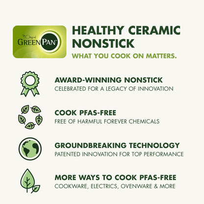 GreenPan 17-Piece Ceramic Nonstick Cookware Set, PFAS-Free, Pots & Pans with Lids, Dishwasher & Oven Safe 600°F, Gray